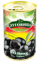 Оливки Луговица черные без косточки ж/б 280 г