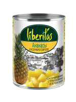 Ананасы Liberitas кусочки в сиропе, 580 мл