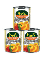 Компот Liberitas персики половинки в сиропе 425 мл, ж/б 3 шт