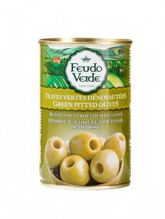 Оливки Feudo Verde зелёные без косточки 300 мл ж/б