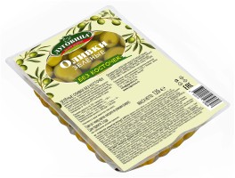 Оливки Луговица зеленые без косточки ПЭТ 120 г Турция