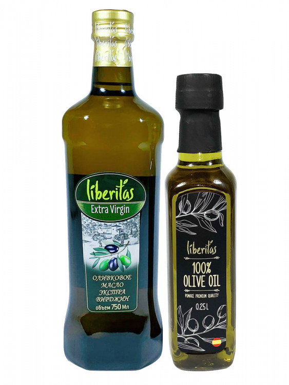 Масло оливковое Liberitas Extra Virgin 750 мл + Масло оливковое Liberitas Pomace 250 мл В ПОДАРОК