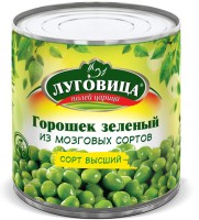 Горошек Луговица консервированный В/С ГОСТ 400 гр