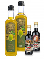 Масло оливковое Agrolive Pomace 810 мл 2 шт + Уксус бальзамический Луговица NQ 6% 250 мл + Соевый соус Луговица NQ классический 250 мл