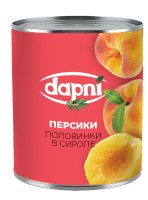 Персики DAPNI половинки в сиропе  850 мл ж/б