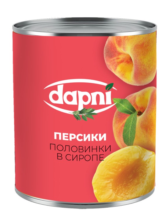 Персики DAPNI половинки в сиропе  850 мл ж/б