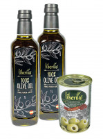 Масло оливковое Liberitas Pomace рафинированное 1000 мл пэт 2 шт + Оливки Liberitas зеленые б/к ж/б Испания 300 мл в Подарок
