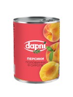 Персики DAPNI половинки в сиропе 425 мл ж/б